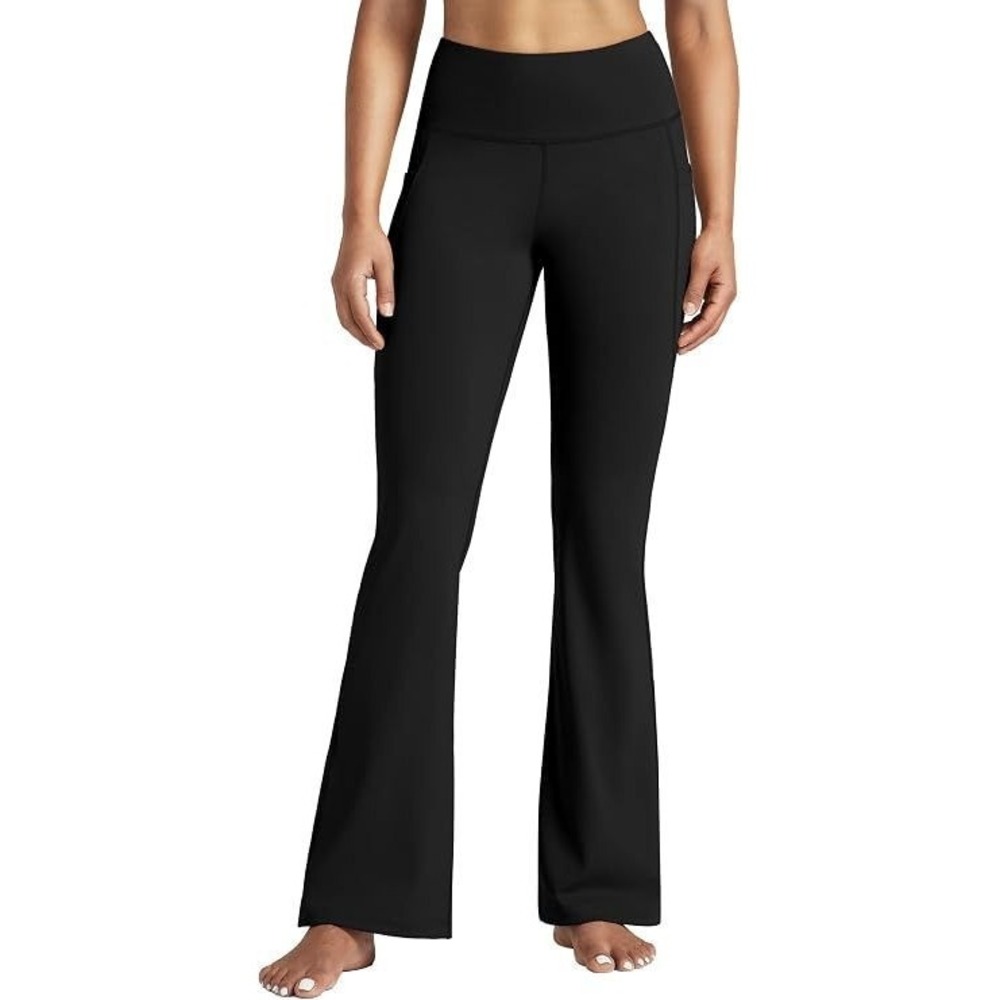 Willit Women's Bootcut High Rise Tummy Control Yoga Flare Leggings 33" Black - M